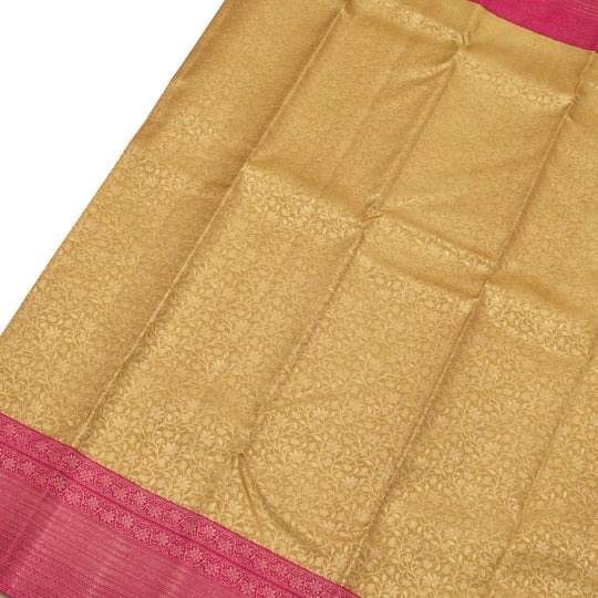 Peach Pink Kanchi Organza Silk Saree with Iruthalai Patchi Design